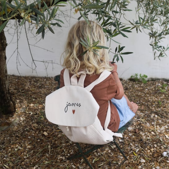 Sac à dos enfant personnalisable en gaze de coton – Atelier Wagram