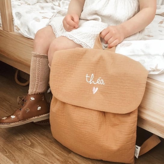 Sac à dos enfant personnalisable en gaze de coton – Atelier Wagram
