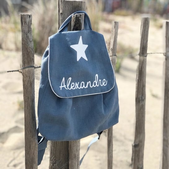 Sac à dos en lin personnalisé - Oh la la Paris