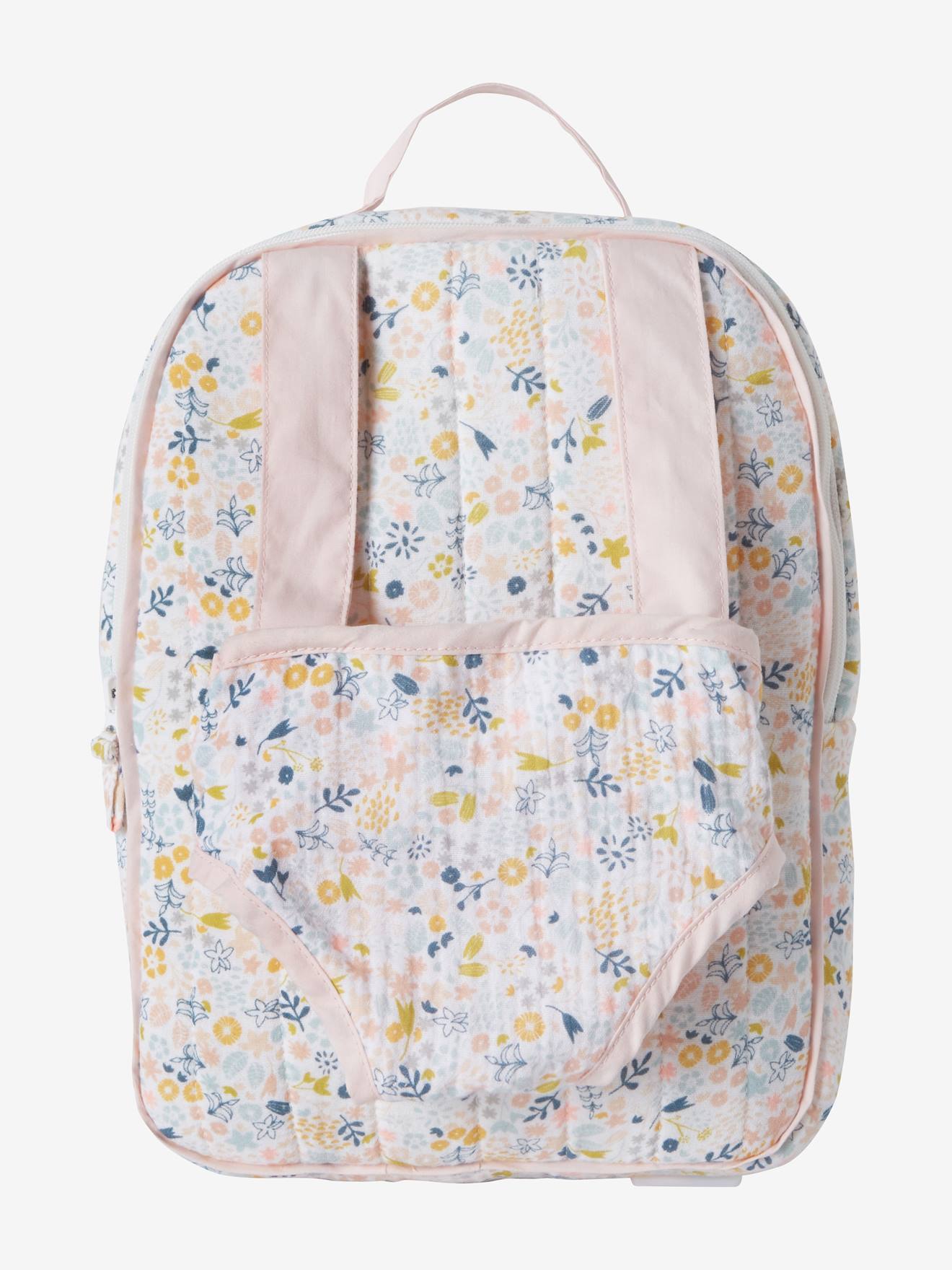 Sac à dos porte poupon fleurette