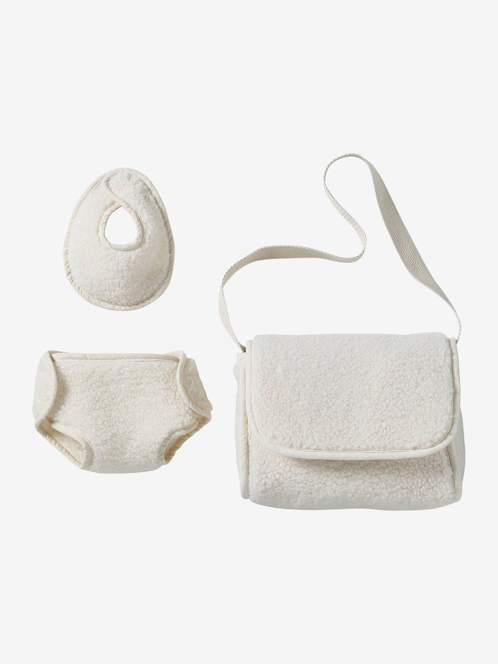Sac à langer poupon personnalisable + couche + bavoir sherpa