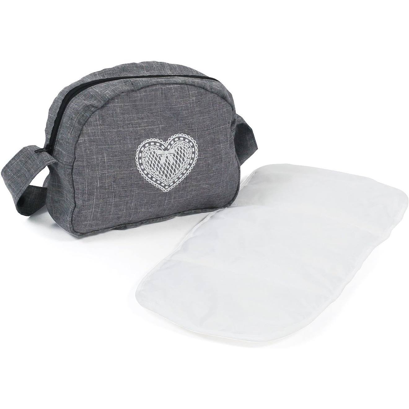 Sac à langer pour poussettes de poupées jean gris