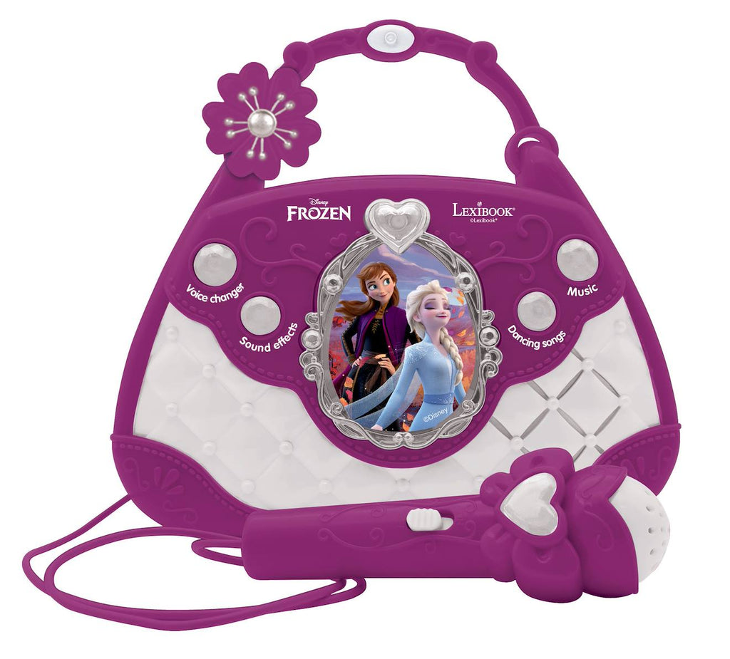 Sac à main enceinte musicale avec micro Reine des Neiges violet