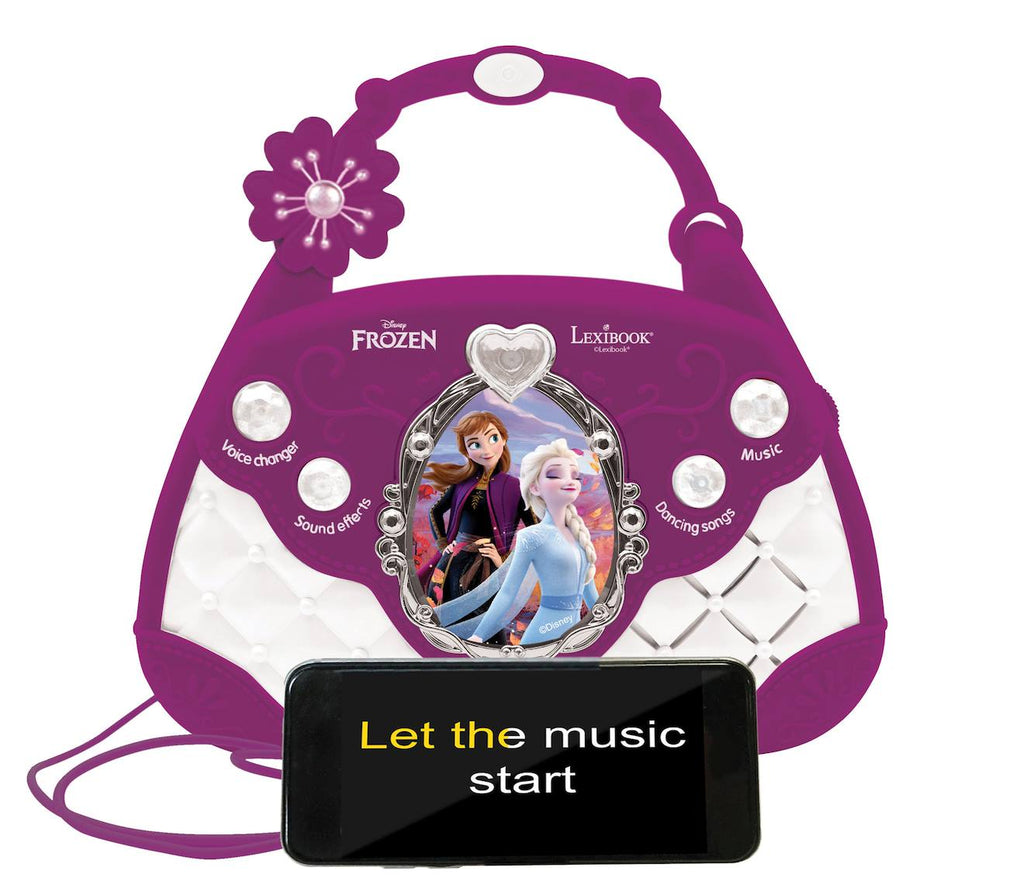 Sac à main enceinte musicale avec micro Reine des Neiges violet