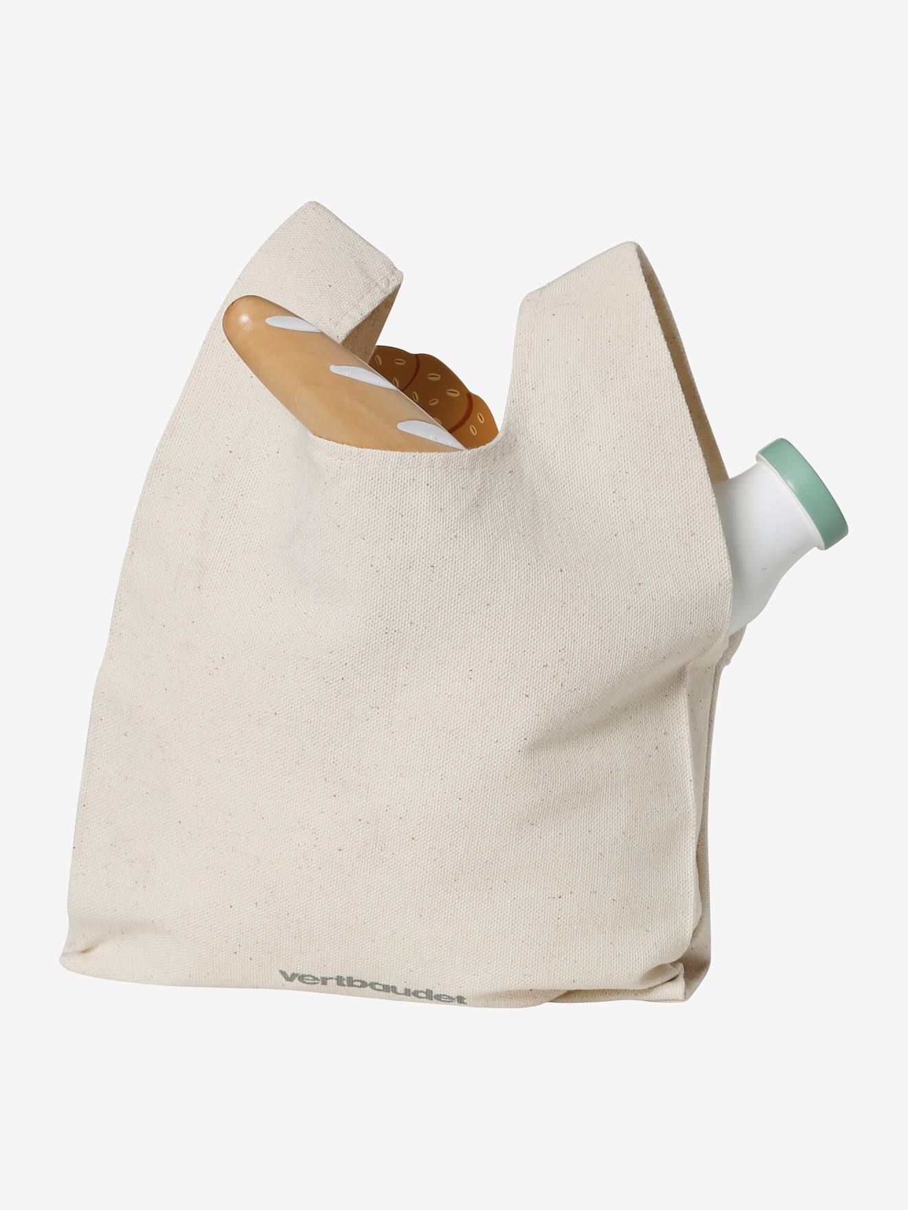 Sac avec provisions en bois FSC multicolore