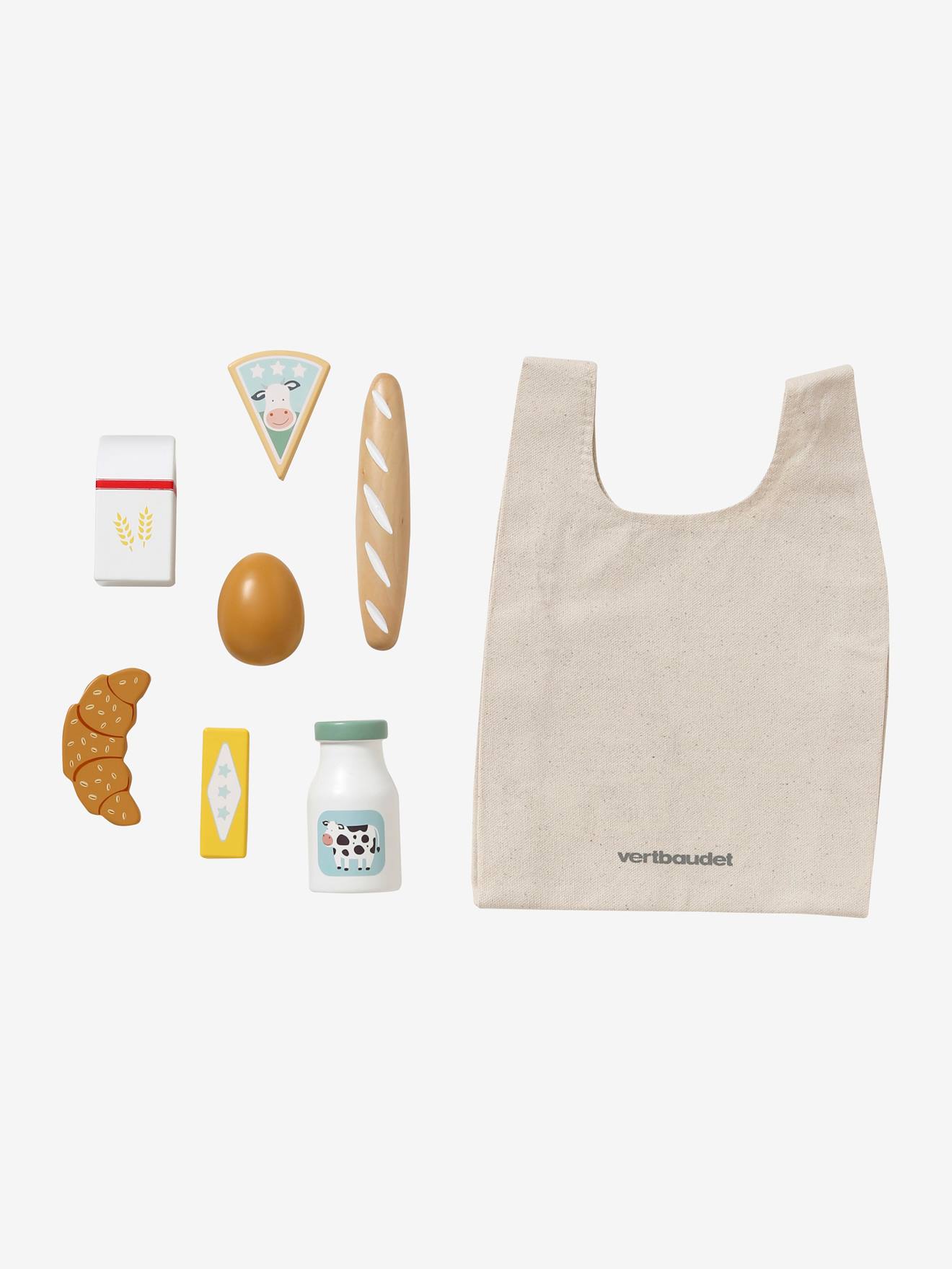 Sac avec provisions en bois FSC multicolore
