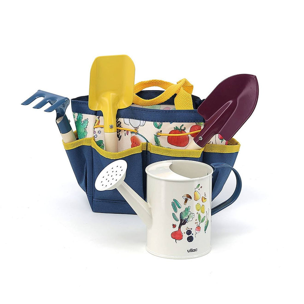 Sac et outils - mon petit potager bleu