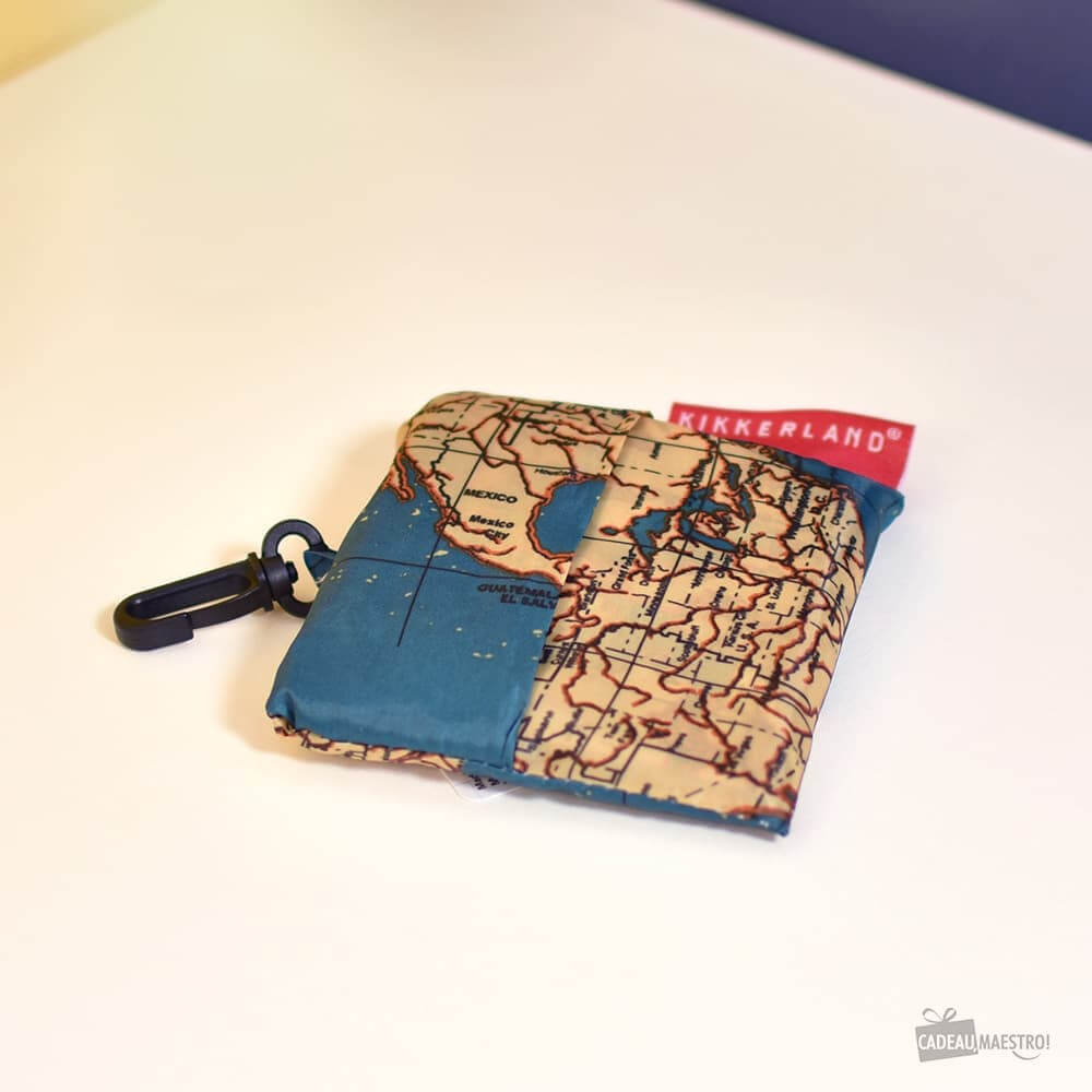 Sac à Linge Pliable Carte du Monde - Accessoire Salle de Bain Originaux Kikkerland