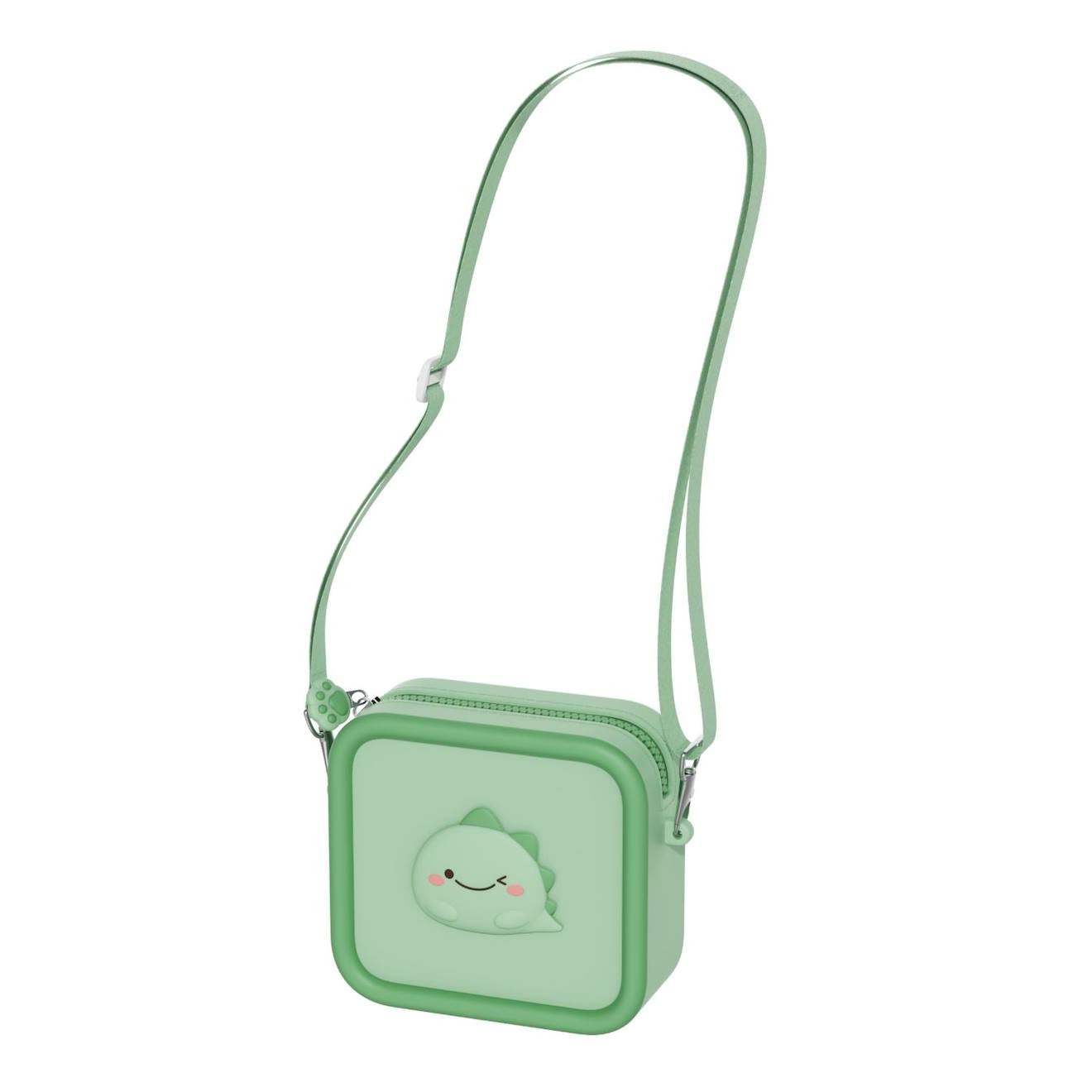 Sac pour appareil photo en silicone dino green vert, noir, rose