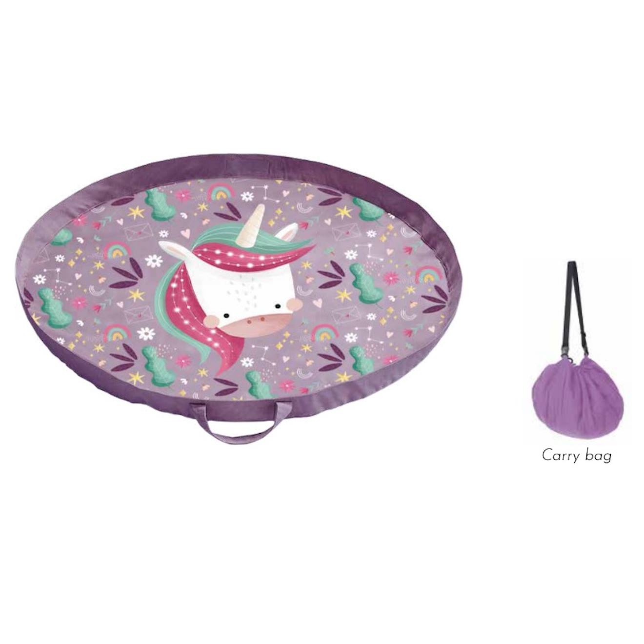 Sac pour tapis de jeu sparkly la licorne violet