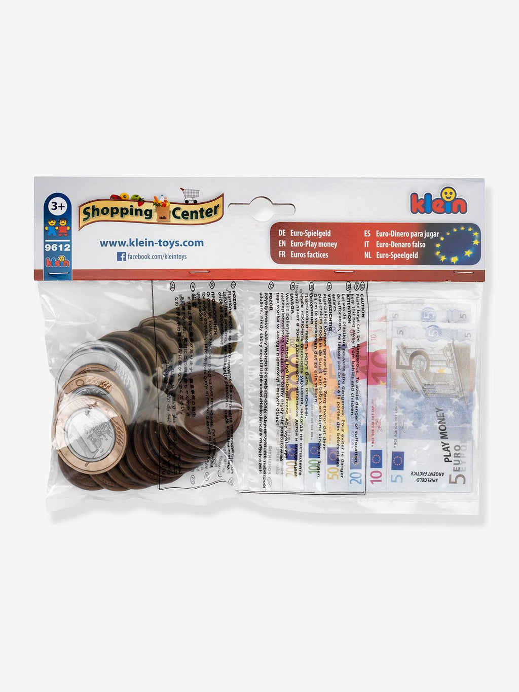 Sachet euros et billets factices multicolore