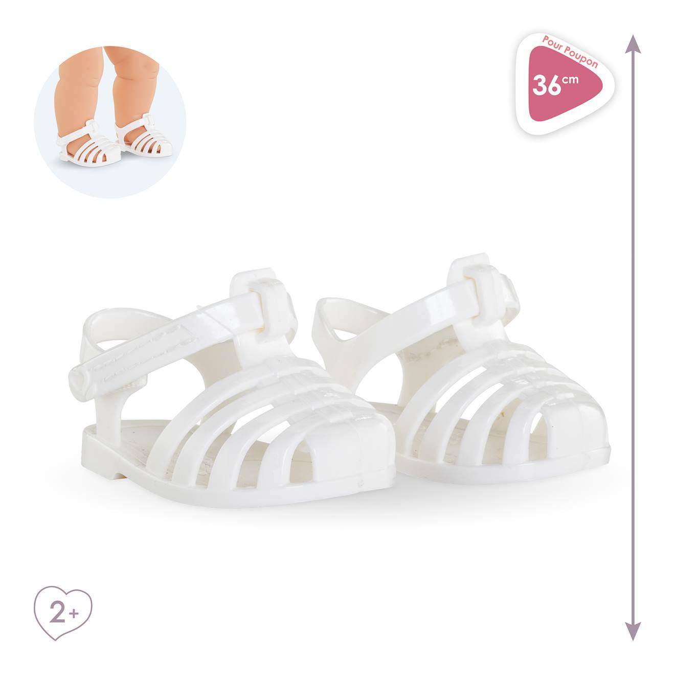 Sandales blanches pour poupon 36 cm multicolore