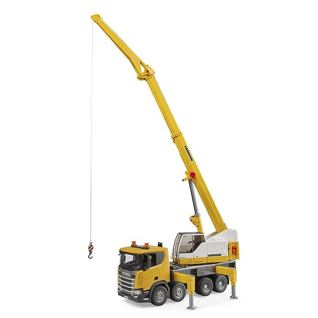 Scania super 560r liebherr camion-grue avec module son et lumière jaune