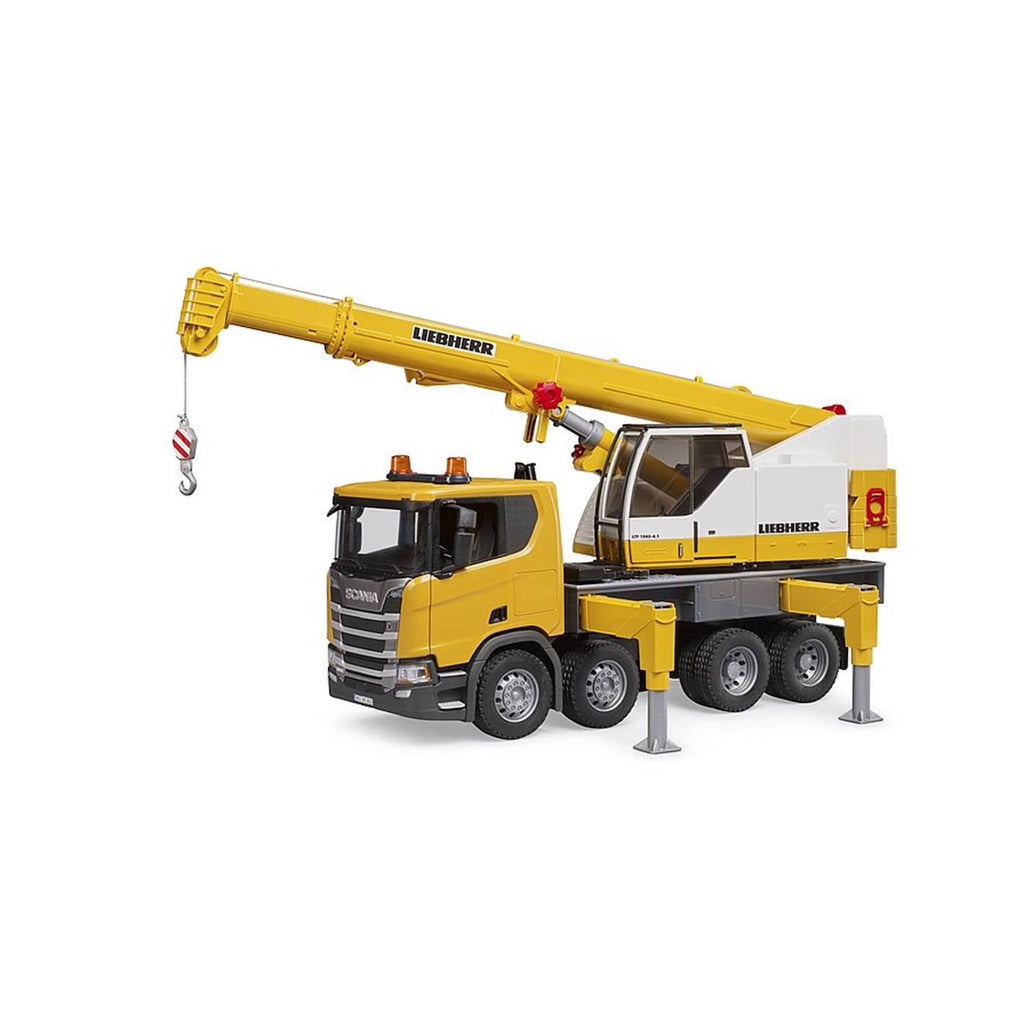 Scania super 560r liebherr camion-grue avec module son et lumière jaune