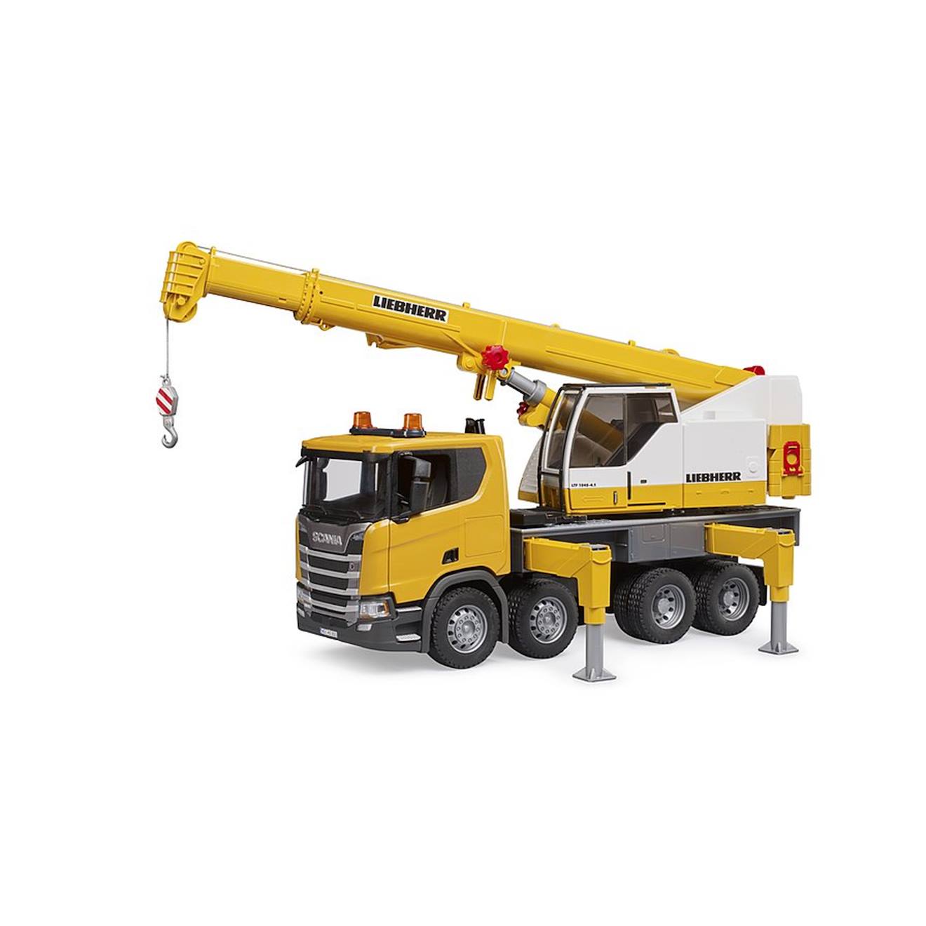 Scania super 560r liebherr camion-grue avec module son et lumière jaune