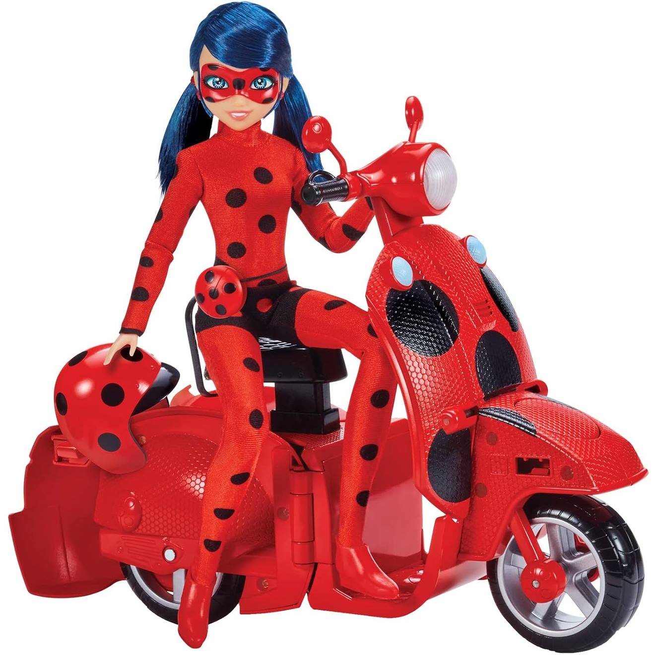 Scooter miraculous switch'n Go + poupée articulée ladybug rouge