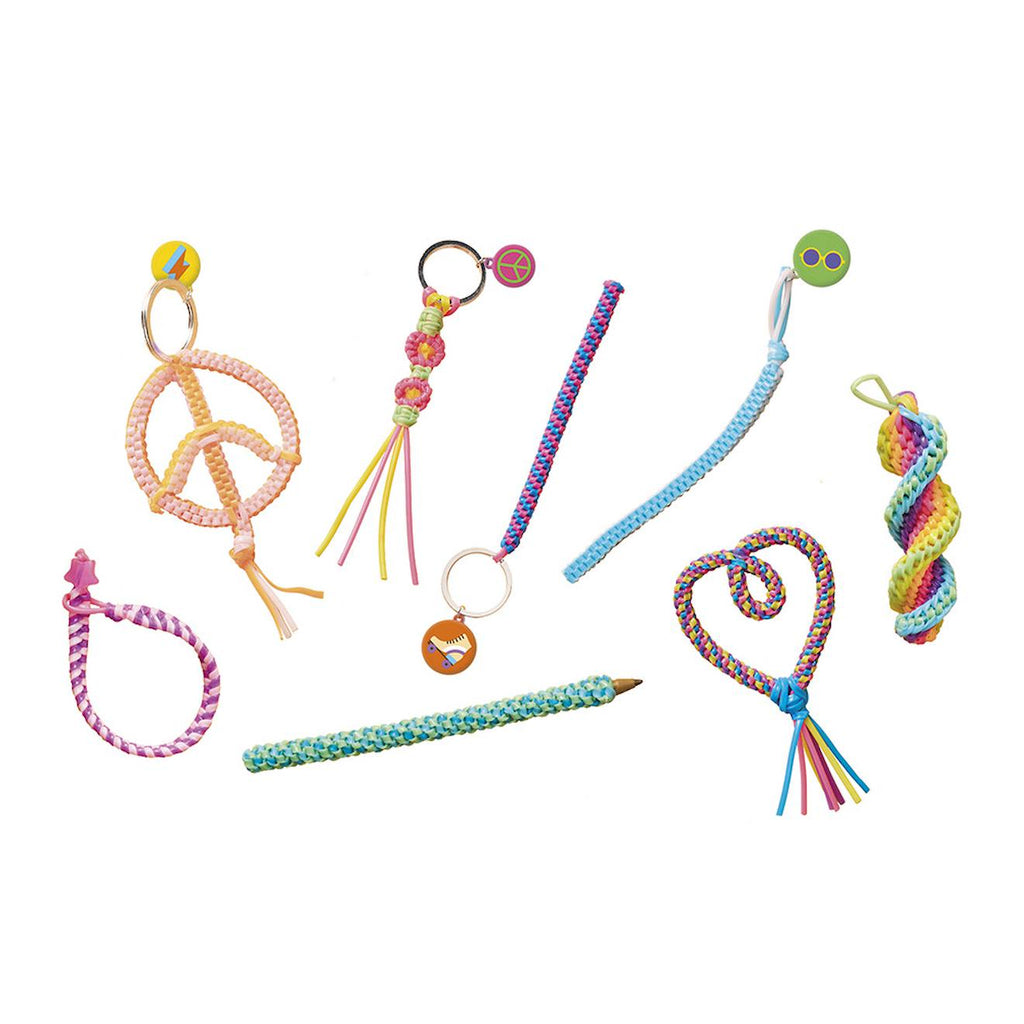 Scoubidous peace and love à créer bleu