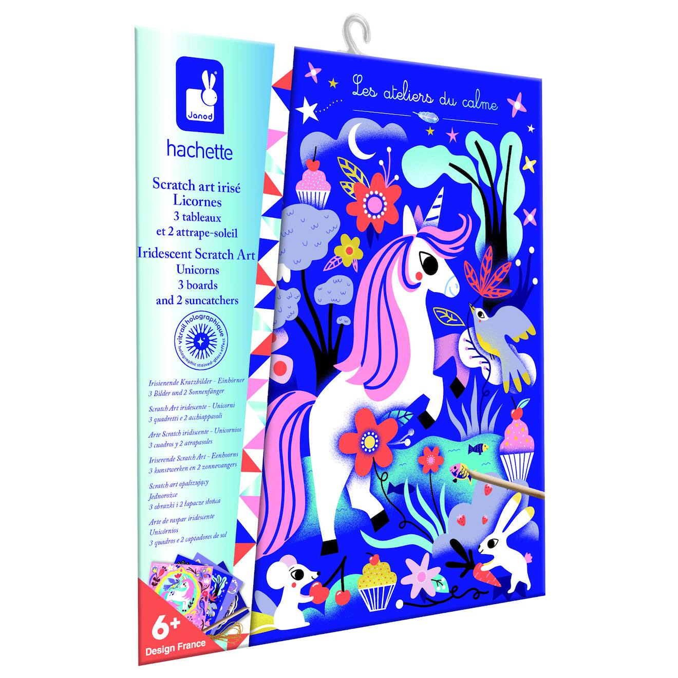 Scratch art irisés licornes multicolore