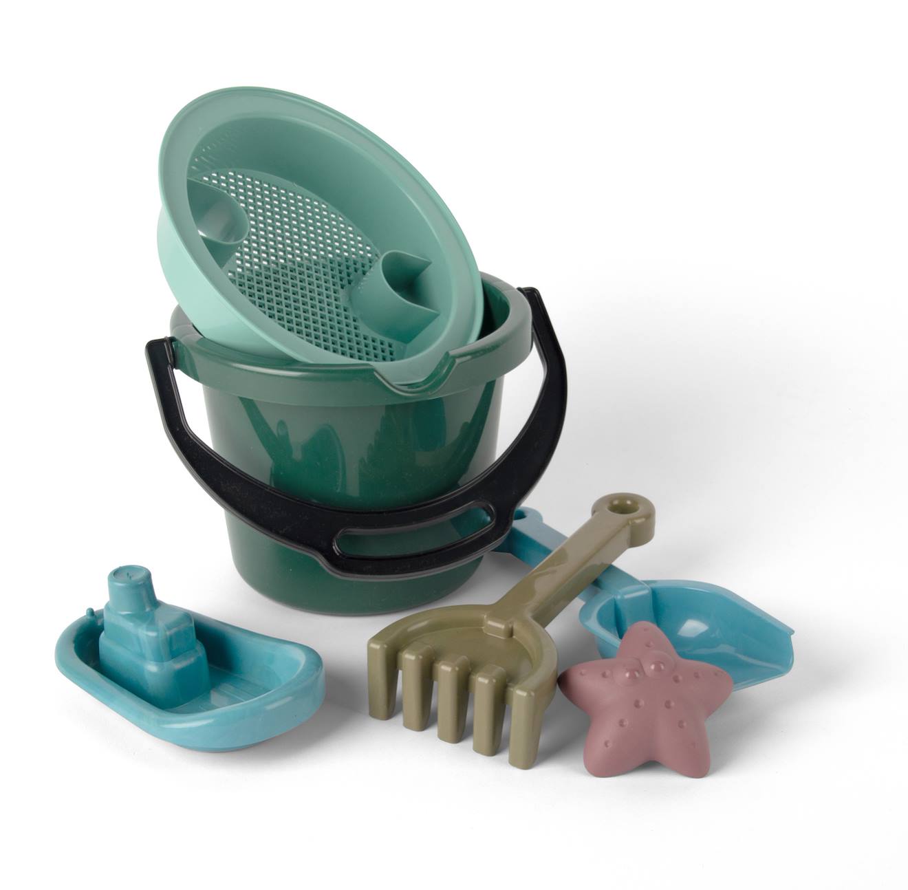 Seau de plage avec accessoires vert