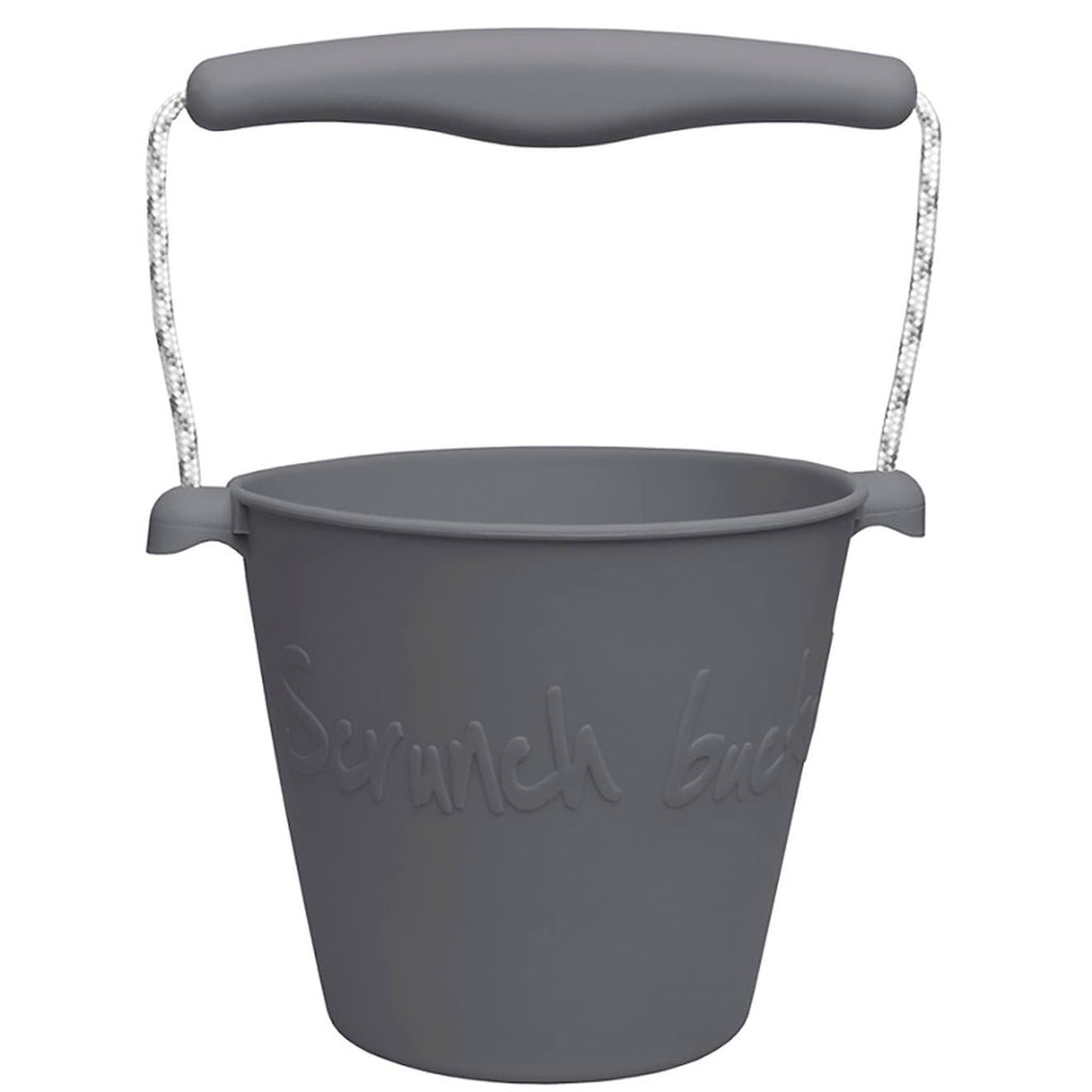 Seau de plage en silicone souple gris