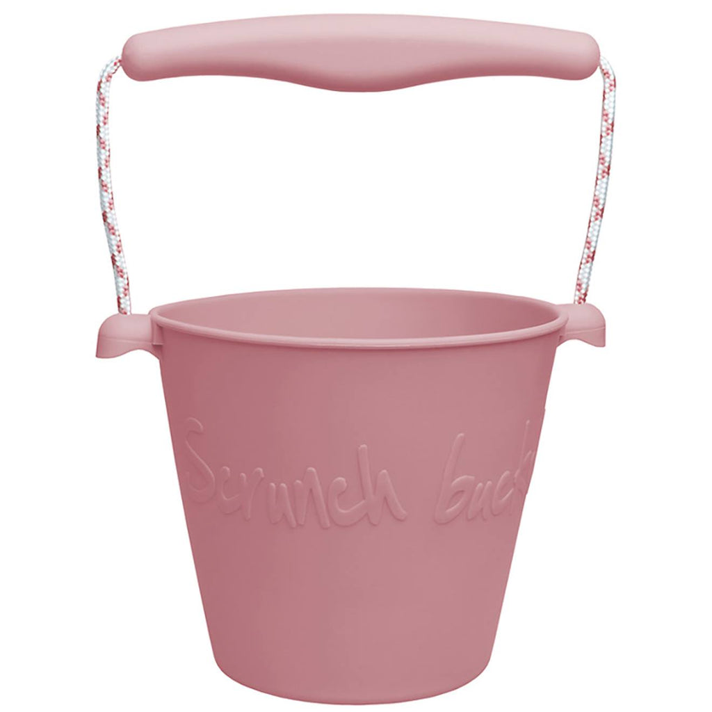 Seau de plage en silicone souple rose
