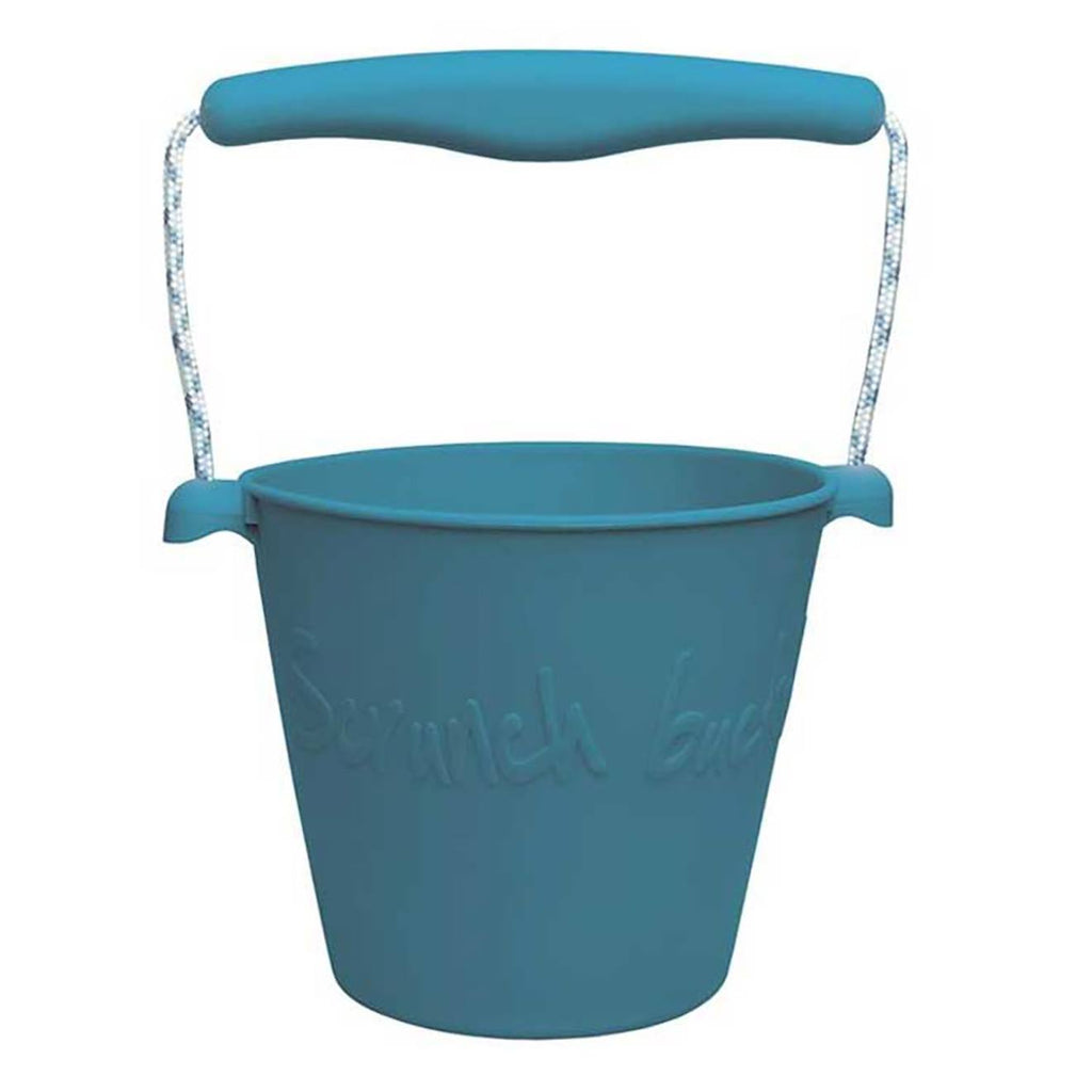 Seau de plage en silicone souple bleu