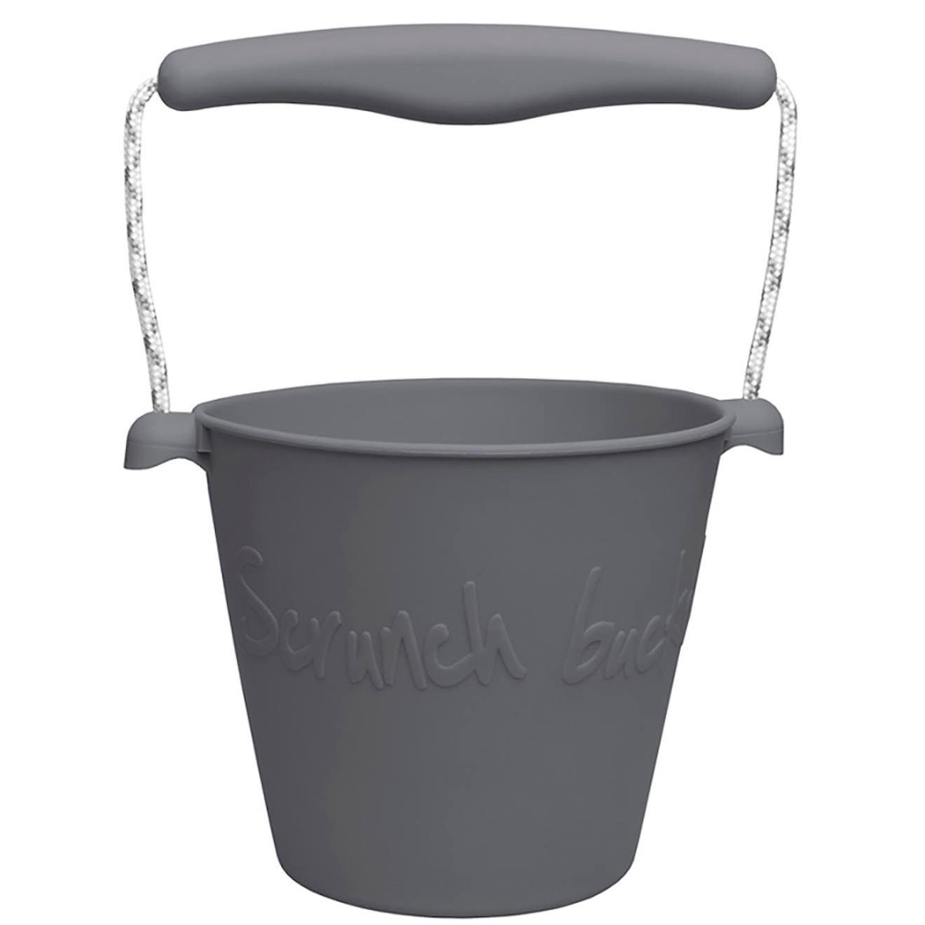 Seau de plage en silicone souple gris
