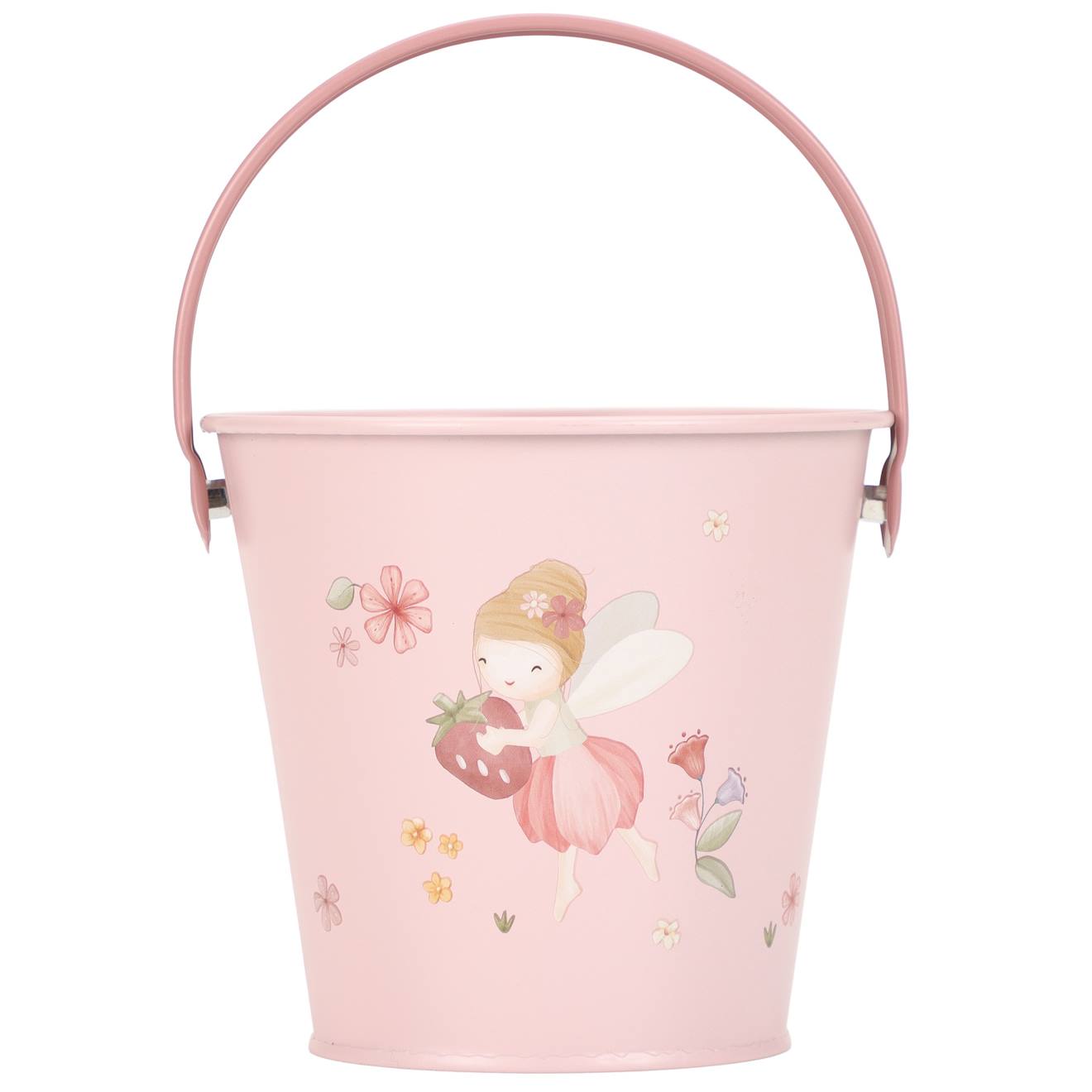 Seau en métal rose