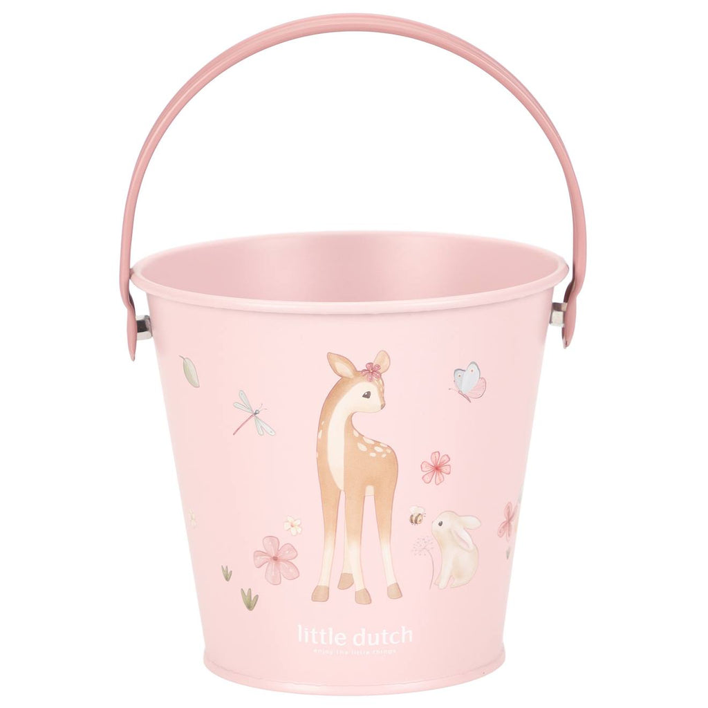 Seau en métal rose