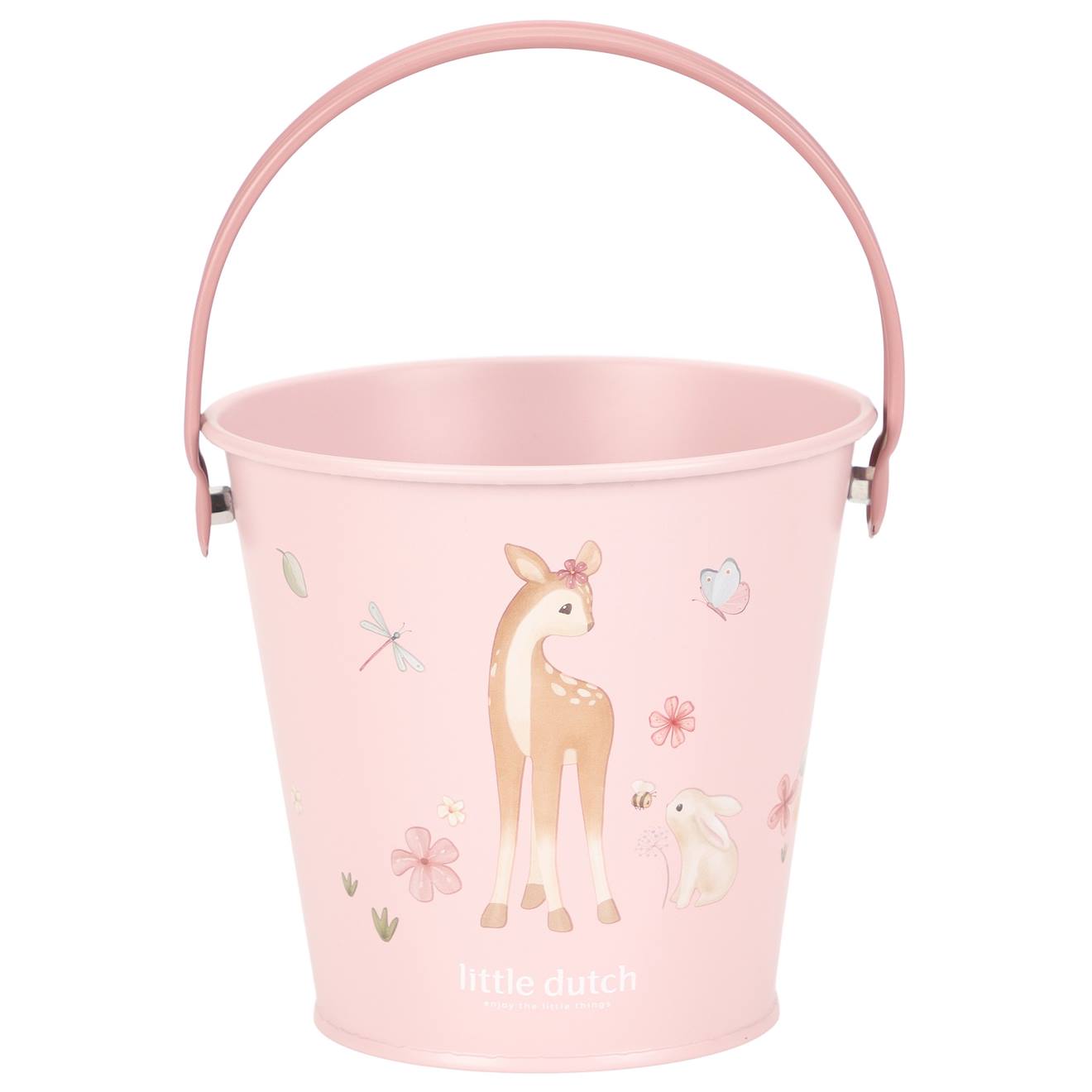 Seau en métal rose