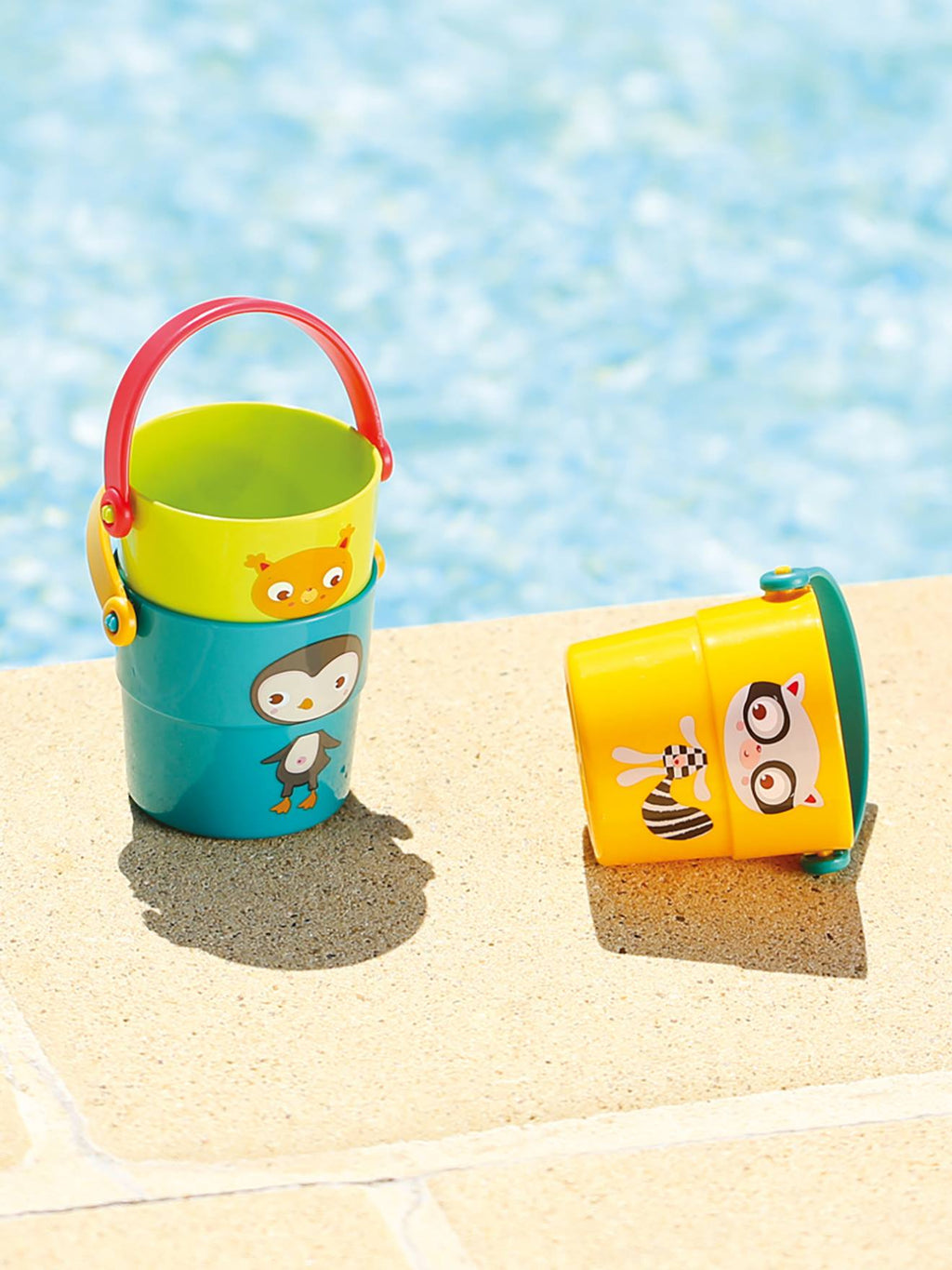 Seaux gigognes de bain multicolore