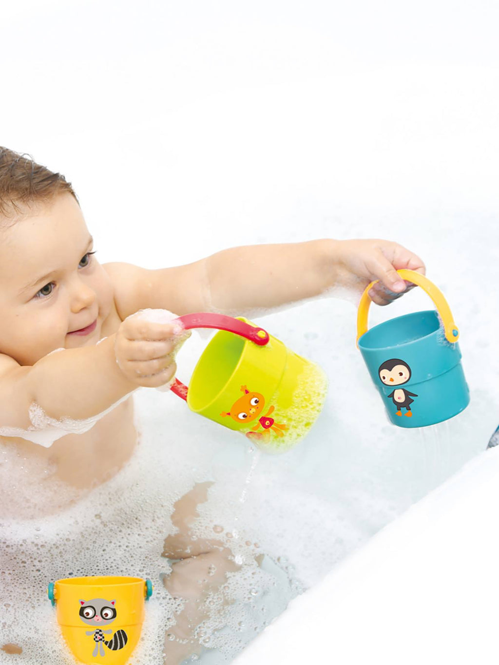 Seaux gigognes de bain multicolore