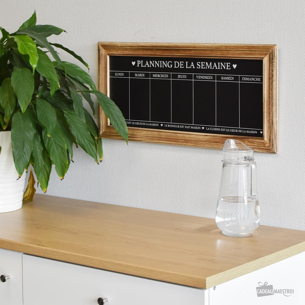 Semainier en Bois et Ardoise - Décoration Murale