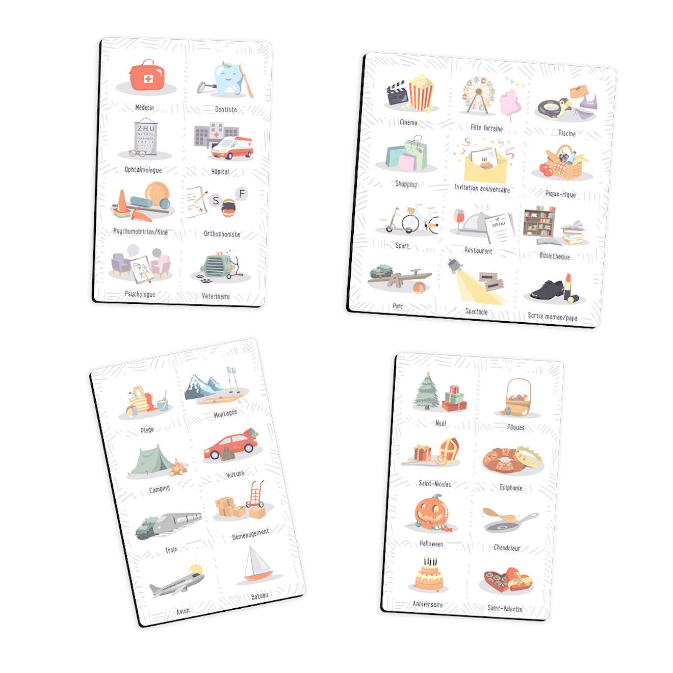 Semainier magnétique enfant ma jolie semaine avec 36 magnets évènements spéciaux option activités ( +36 magnets