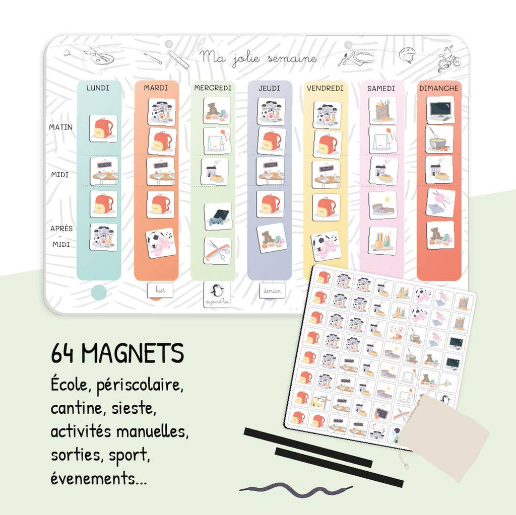 Semainier magnétique ma jolie semaine produit à l'unité comprenant 6