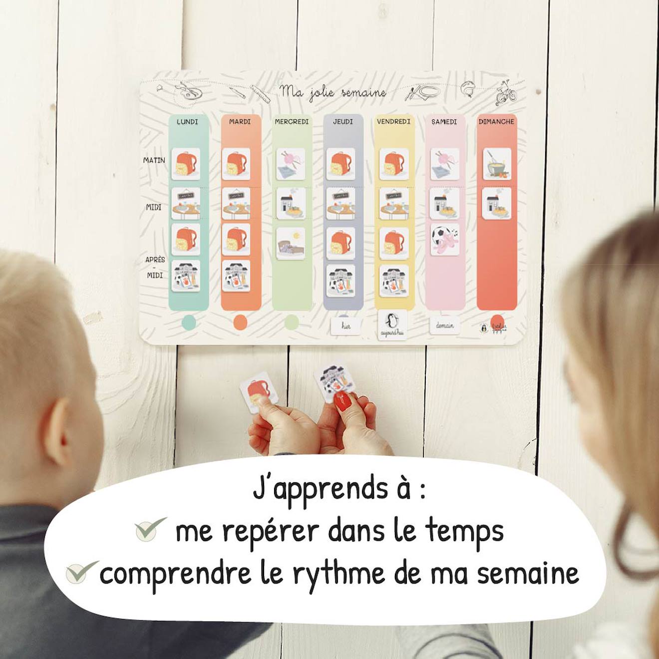 Semainier magnétique ma jolie semaine produit à l'unité comprenant 6