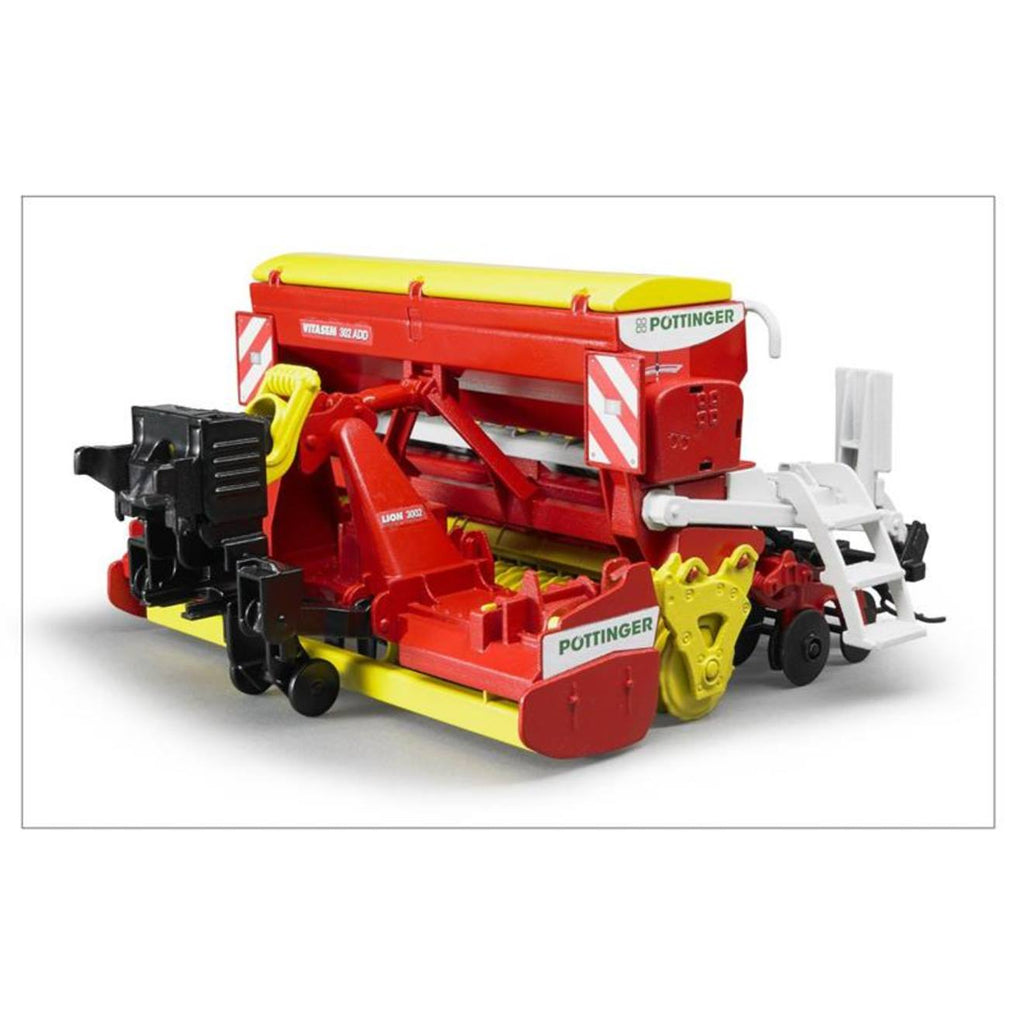 Semeuse à herse rotative vitasem 302add de pöttinger rouge