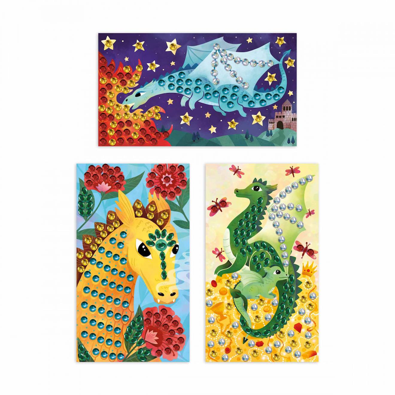Sequins à coller dragons multicolore