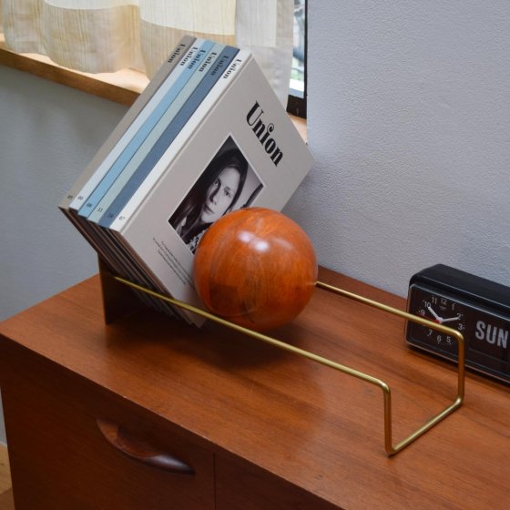 Serre-livres design avec boule en bois