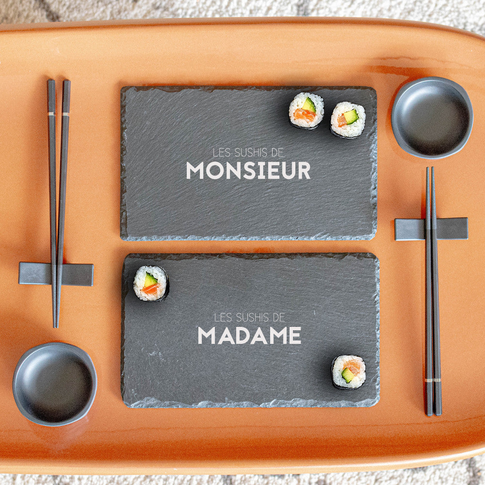 Service à Sushis Couple à Personnaliser - Ustensiles de Cuisine