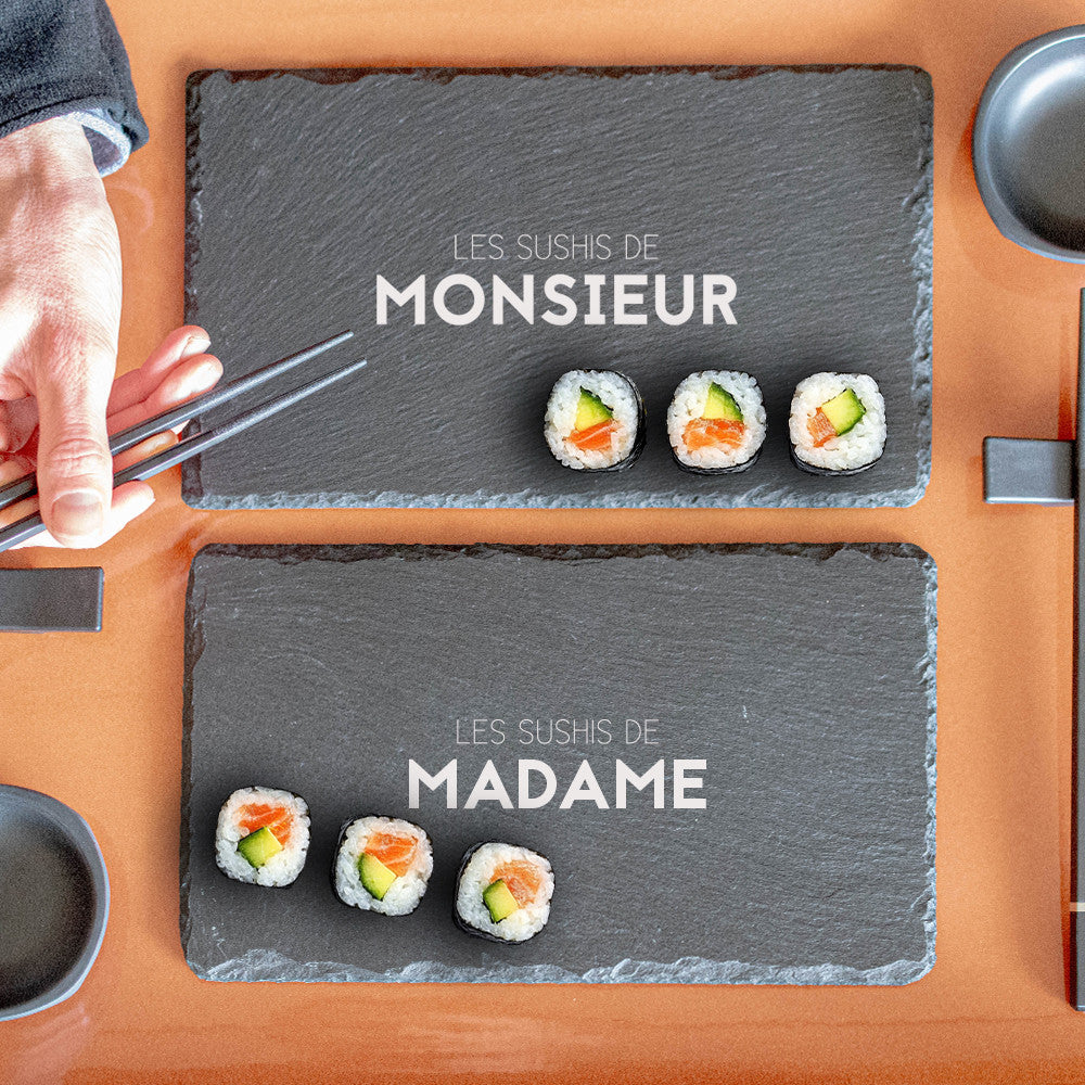 Service à Sushis Couple à Personnaliser - Ustensiles de Cuisine