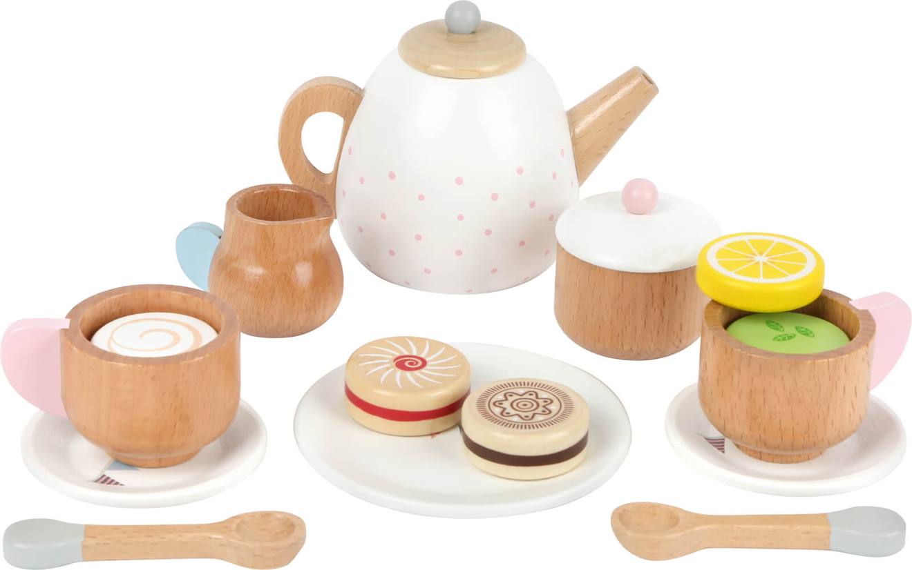 Service à thé pour la cuisine d'enfant beige