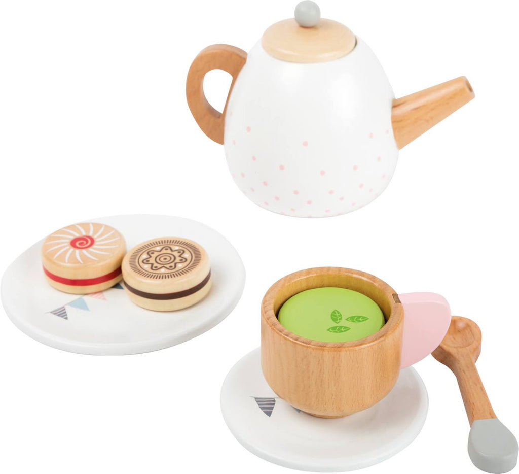 Service à thé pour la cuisine d'enfant beige