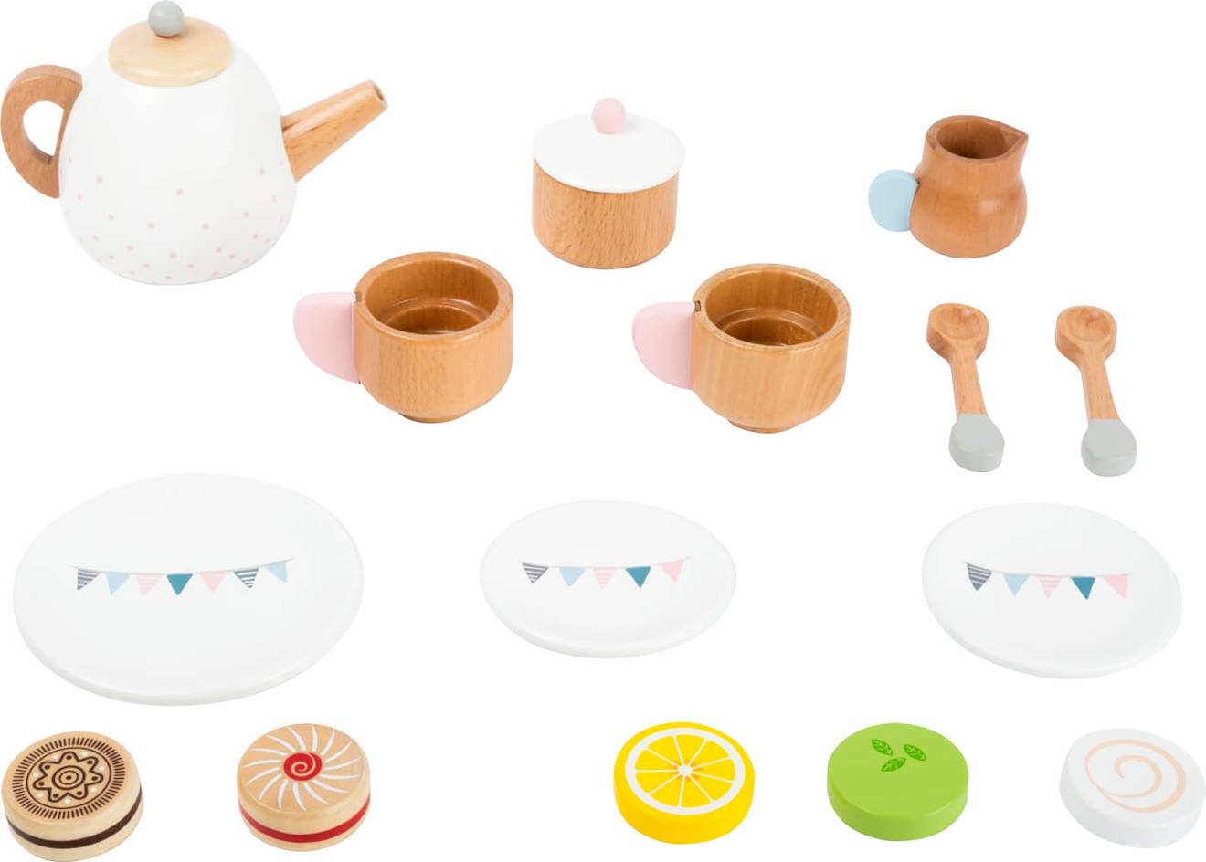Service à thé pour la cuisine d'enfant beige