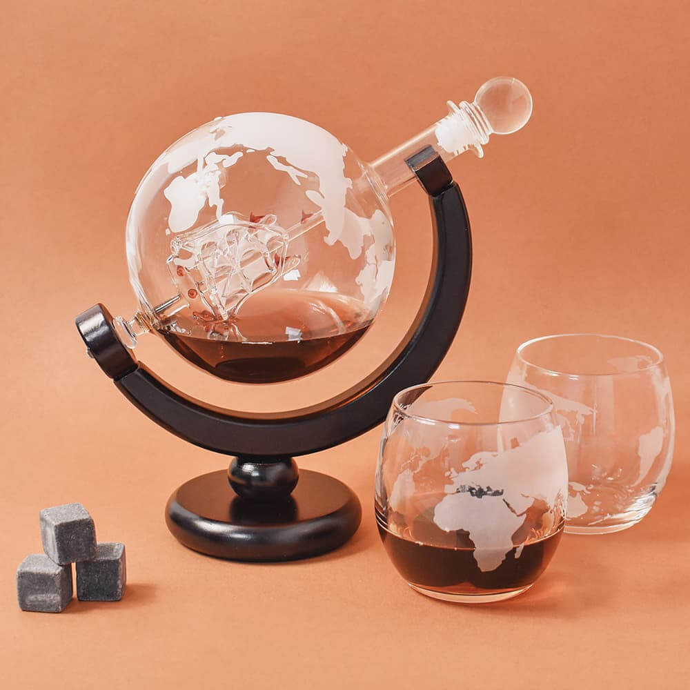 Ensemble Décanteur Globe et Verres (x2) Mundua - Carafe Vin Originale