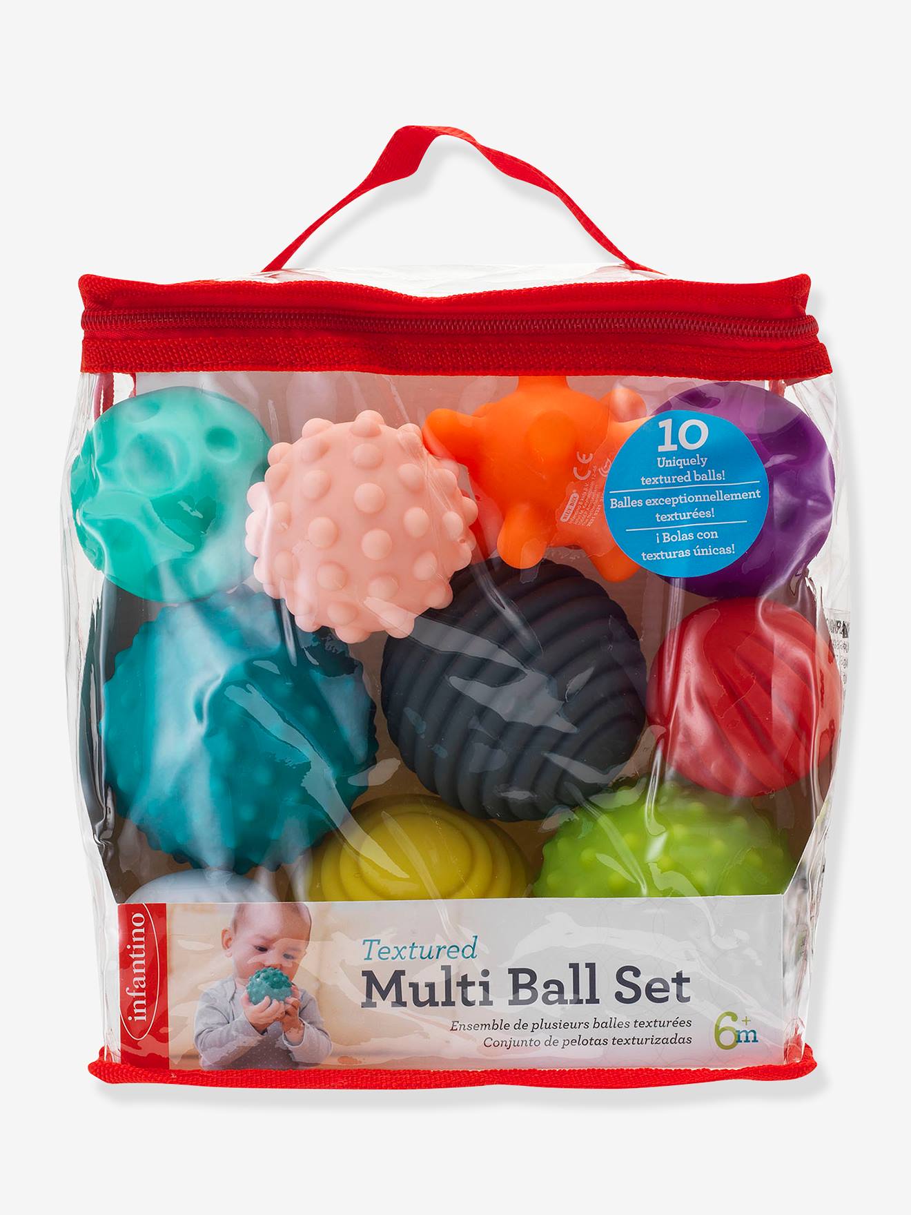 Set 10 balles souples sensorielles - multicolore