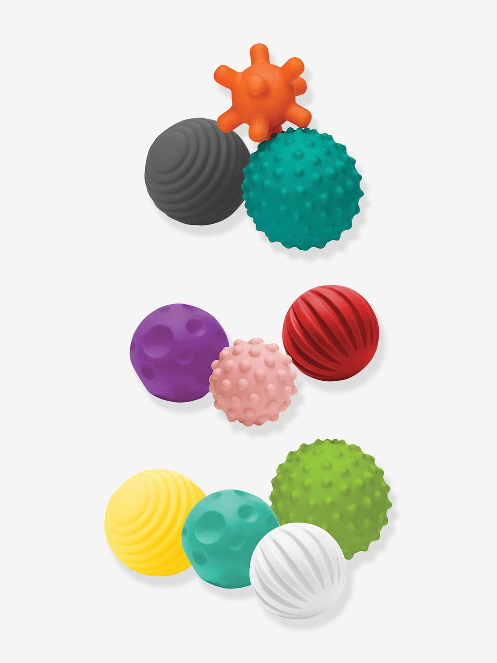 Set 10 balles souples sensorielles - multicolore
