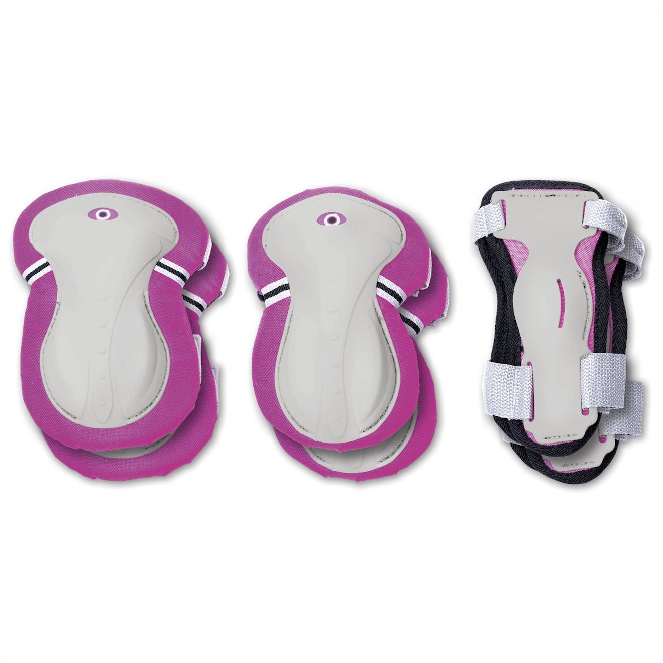 Set 3 protections enfant xs (coudes, genoux, poignets) rose