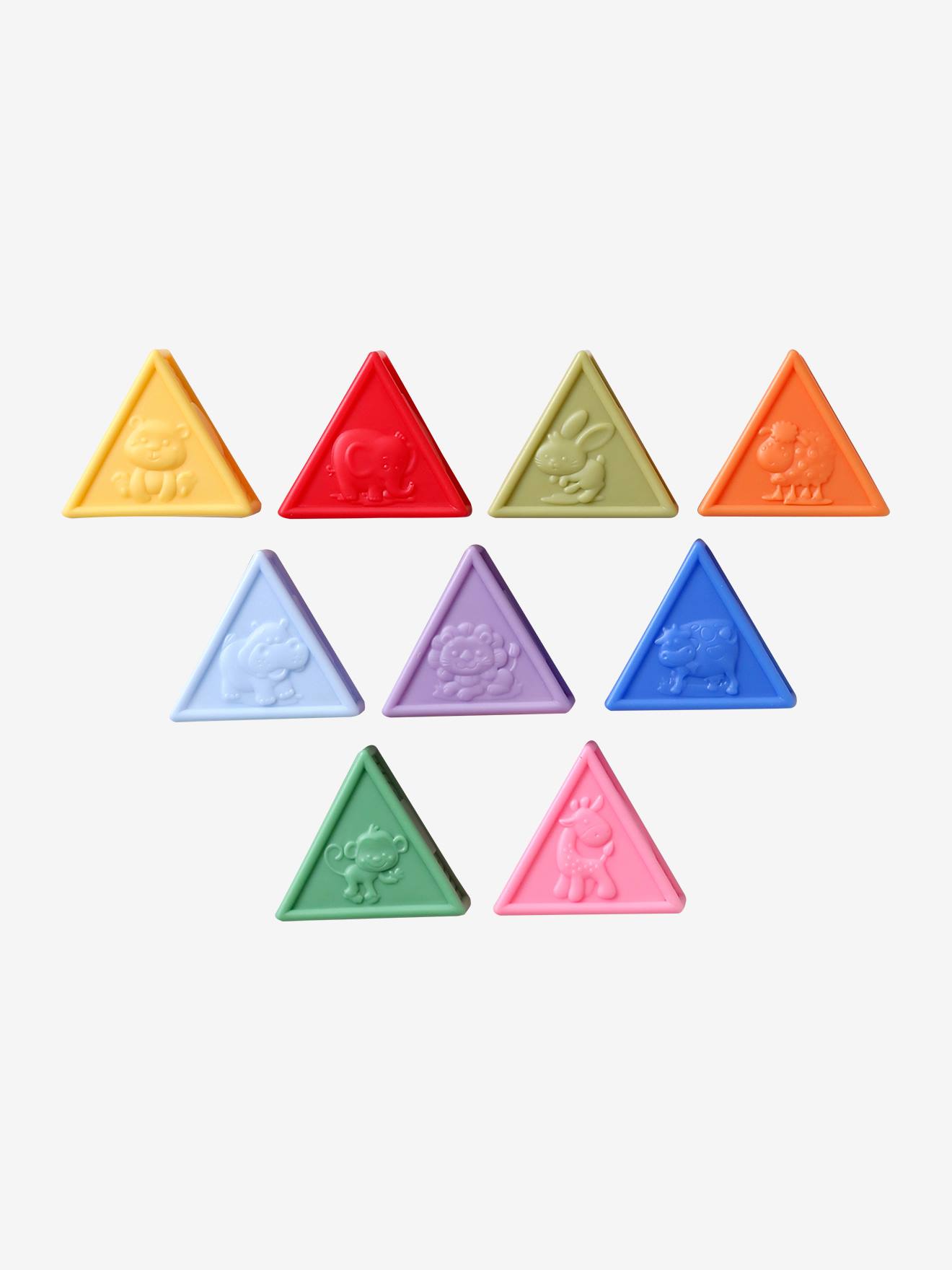 Set 9 triangles sensoriels multicolore