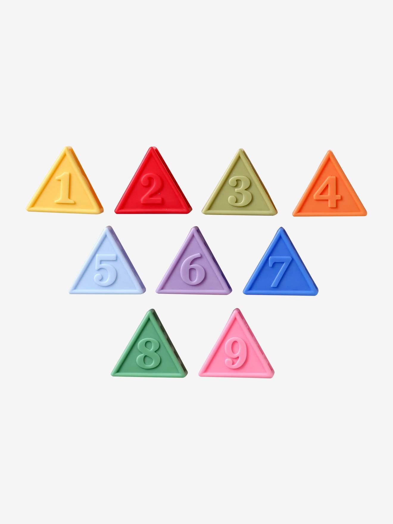 Set 9 triangles sensoriels multicolore